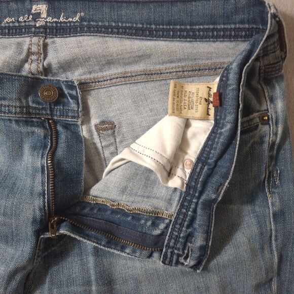 7 For All Mankind Jeans Women 34 Flynt Blue Y2k Streetwear Bootcut Stretch Denim - Picture 7 of 11